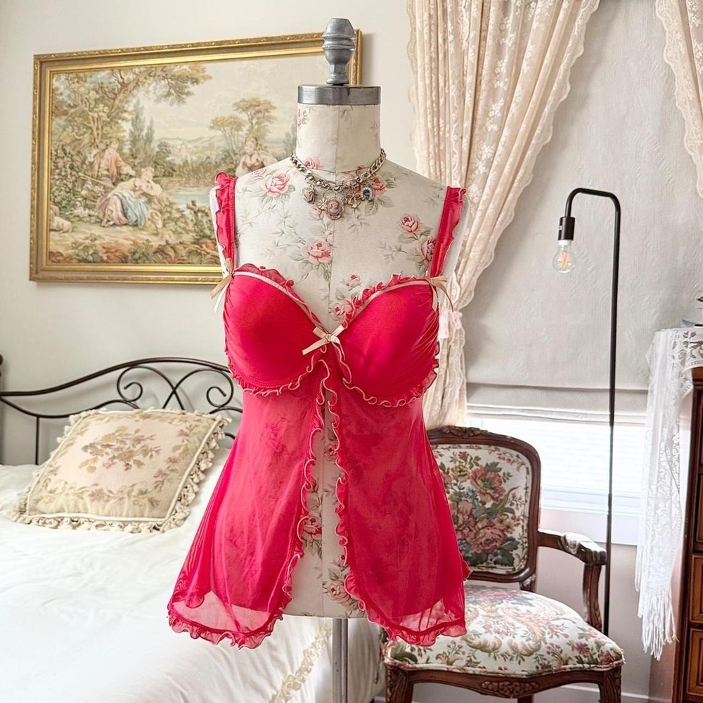 pink ruffle babydoll size medium hot pink babydoll lingerie top